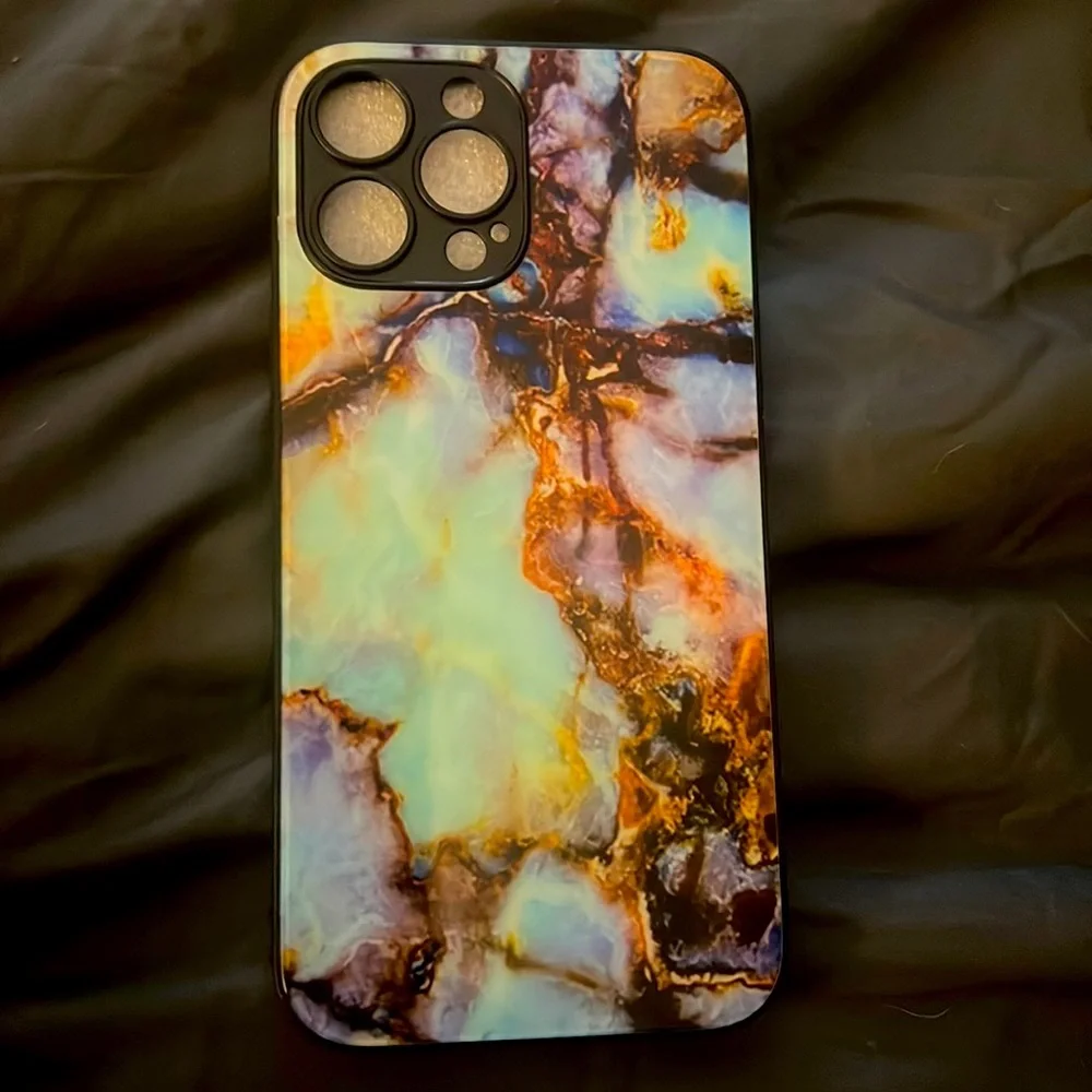 Super glossy and colorful faux stone iPhone case